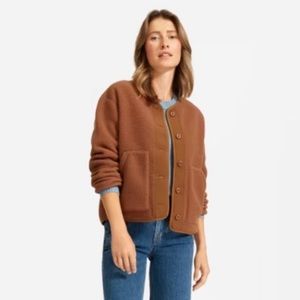 EVERLANE | ReNew Teddy Liner Button Down Jacket Cocoa Brown